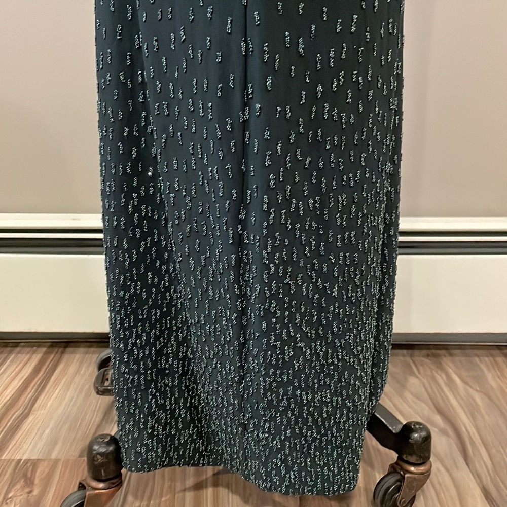 Beaded strapless halter dark green cocktail dress - handmade, beautiful! - Picture 8 of 8